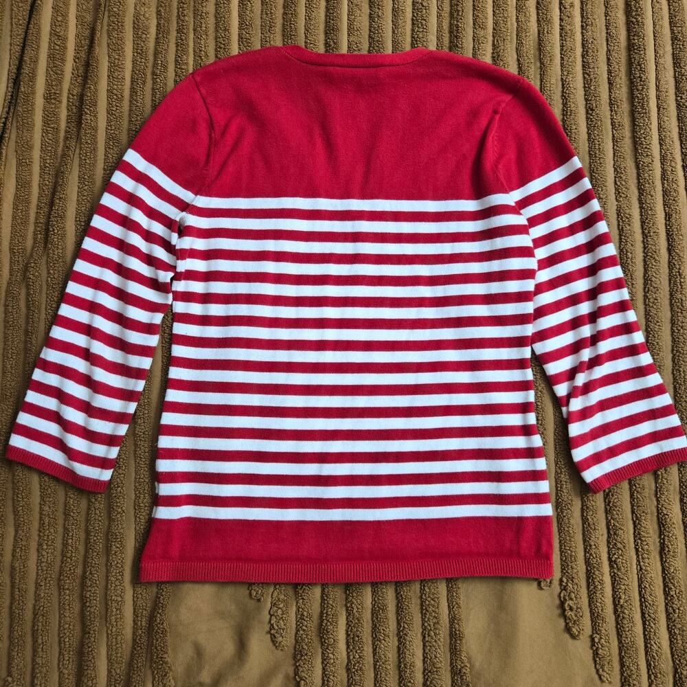 Lauren Ralph Lauren Womens Preppy Nautical Cassic Striped Sweater S Red White - Picture 5 of 9